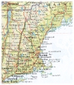 Map, New England America